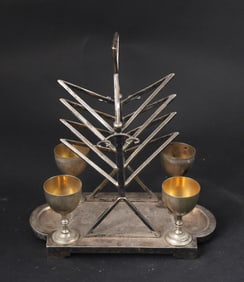Silver Plate Toast Rack, Attributed to Christopher Dresser