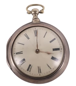English Pair-Cased Silver Pocket Watch