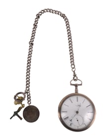Large 19th C. Verge Fusee Pocket Watch