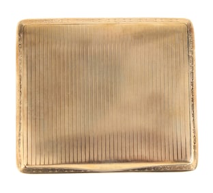 14K Yellow Gold Foliate Border Cigarette Case