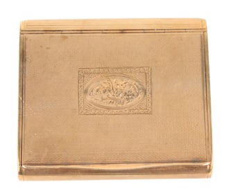 Foliate Engraved Yellow Gold Cigarette Box