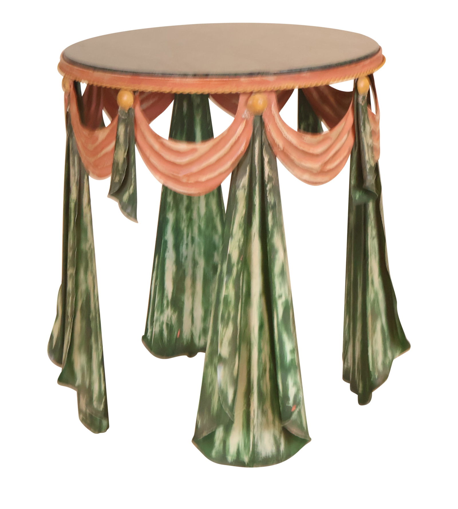 Faux-Drapery Marble Top Round Table (1 of 8)