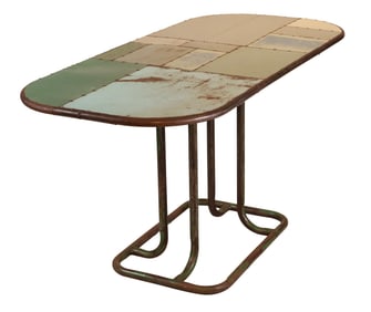 Industrial Painted Metal Center Table