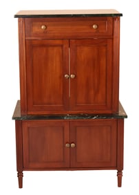 Marble Top Cherrywood Small Cabinet