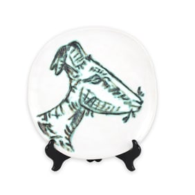 After Pablo Picasso, Spanish 1881-1973, Tete de Chevre de Profil, Madoura Plate