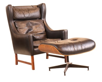 Herman Miller Eames Black Leather Ottoman