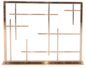 Modern Chrome Fireplace Cover