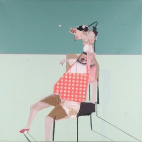 Bastiaan Van Stenis, South African 1981-, Something in the Way She Sits, Oil on Canvas