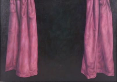 Dan Witz, 1957-, Purple Curtains, Oil on Canvas