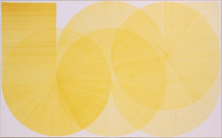 Thomas Trum, Dutch 1989-, One Yellow Line, Oil on Canvas