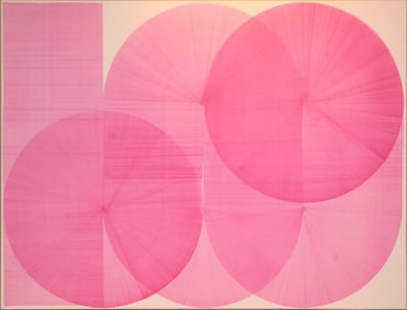 Thomas Trum, Dutch 1989-, One Pink Line, Oil on Canvas