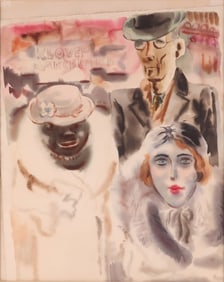 George Grosz, 1893-1959, Three Figures, Watercolor on Paper