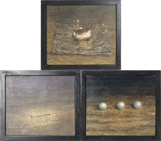 Thomas Woodhall, Science Fair, Three Oils on Canvas
