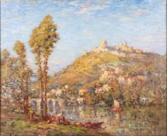 Impressionist Style Mediterranean Landscape, Oil on Canvas