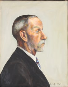 Dorothy Deyrup, Portrait of a Man in Side Profile, Oil on Canvas