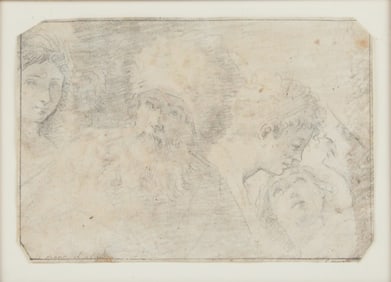 Attrib. to Carlo Maratti, Italian 1625-1713, Roman Father Preaching Virtue to his Family, Graphite