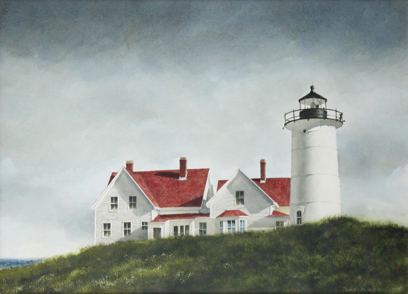 Doug Brega, America 1948, Nobska Lighthouse, Watercolor (1 of 6)
