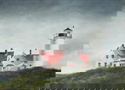 Doug Brega, America 1948, Nobska Lighthouse, Watercolor