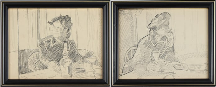Pair of Portraits, Graphite on Paper