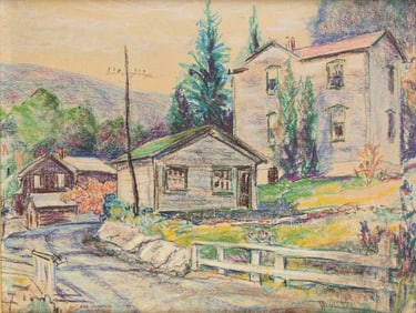 After William James Glackens, 1870-1938, Old Homestead, Hartford, Pastel on Paper