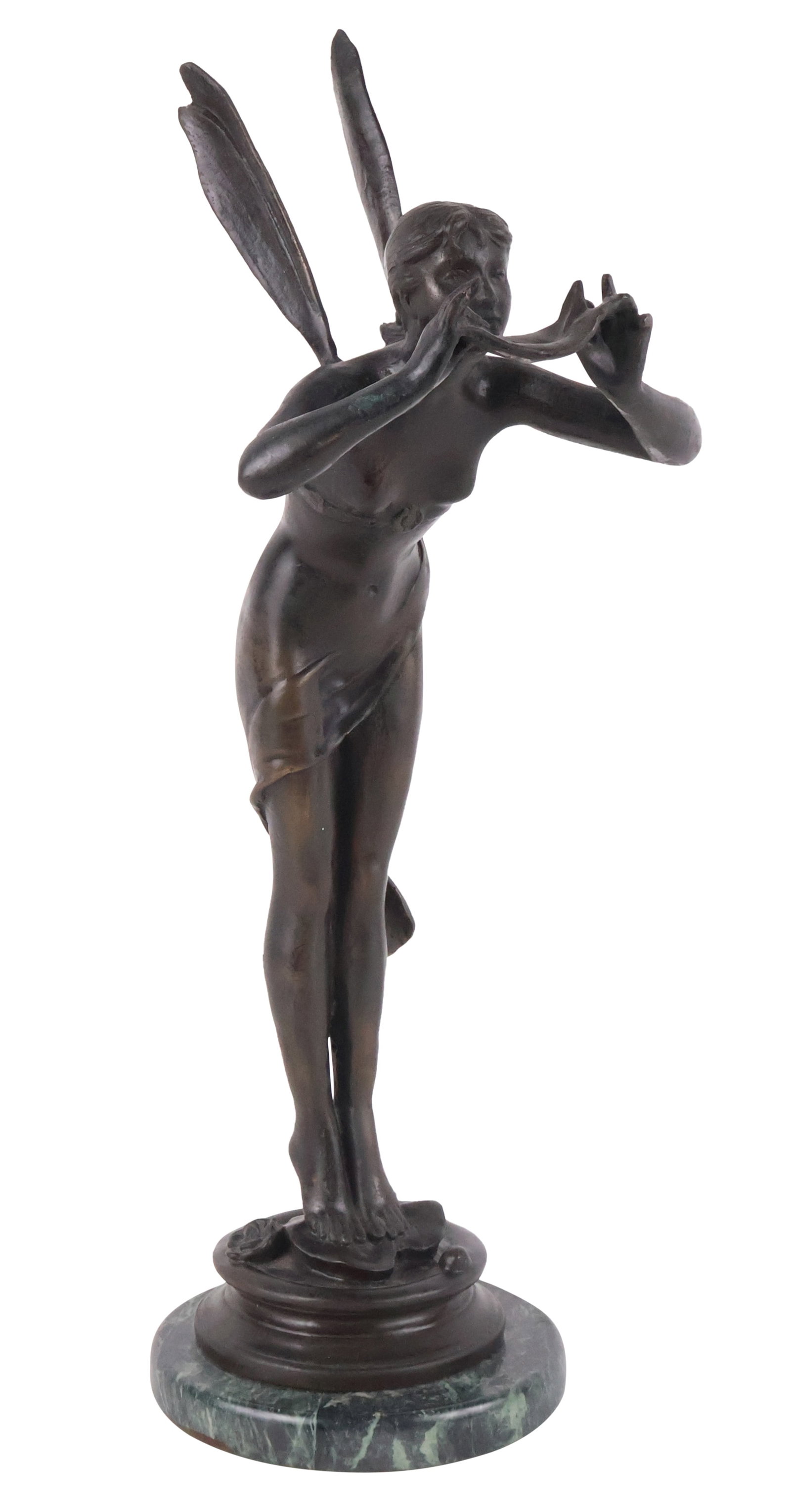 Paul Armand Bayard De La Vingtrie, French 1846 - 1900, Enchanted Sprite, Bronze: Paul Armand Bayard De La Vingtrie French, 1846 - 1900 Enchanted Sprite Bronze Signed on base. 16 x 5 1/4 x 7 in. (40.6 x 13.3 x 17.8 cm.)