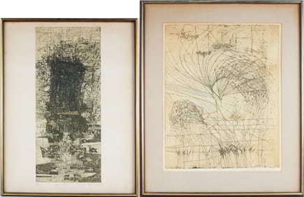 Krystyna Smiechowska, Polish 1935-, Two Abstract, Etchings
