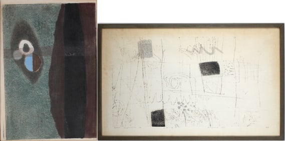 Hideo Hagiwara, 1913-2007, Fairyland No. 5 and Germination (2), Woodblocks