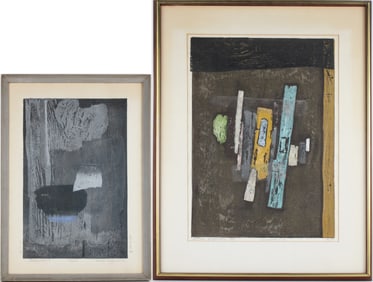 Hideo Hagiwara, 1913-2007, Composition Z and Little Pond, Woodblocks