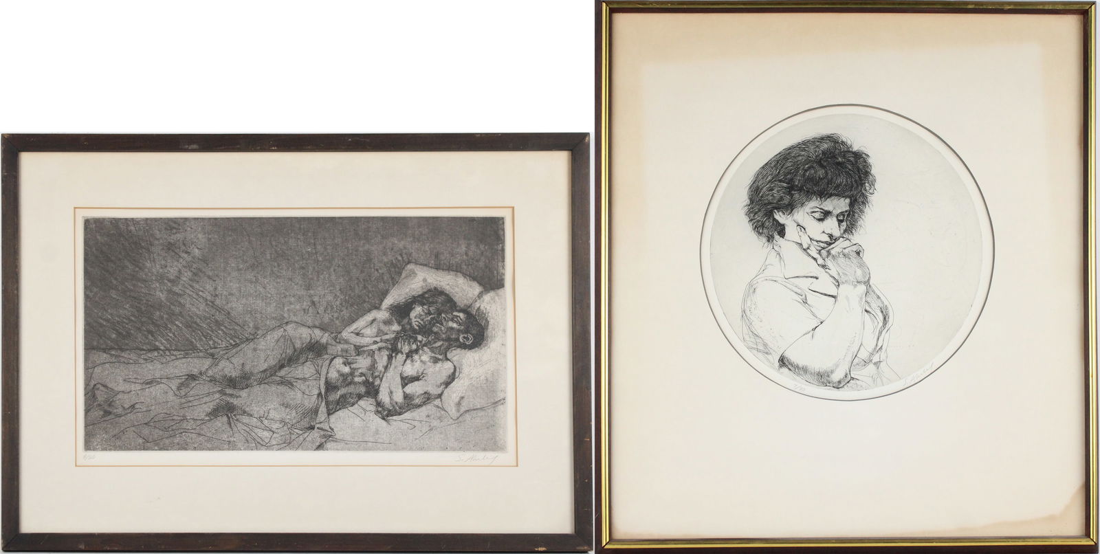 Sigmund Morton Abeles, American 1934, Two Portraits, Etchings (1 of 11)