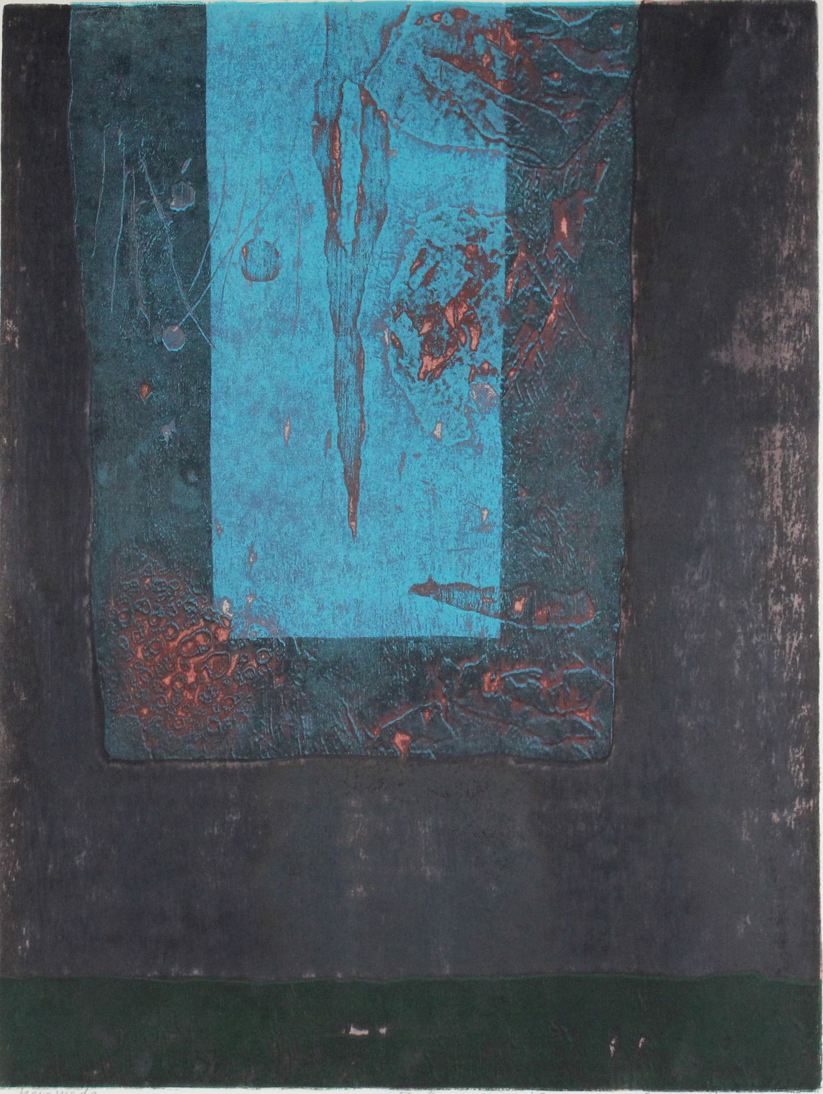 Hiroyuki Tajima, Japanese 1911-1984, New Meda, Woodblock Print (1 of 7)