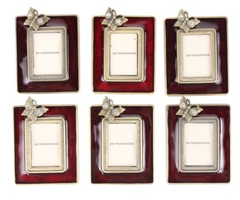 Six Jay Strongwater Butterfly Decorated Miniature Frames