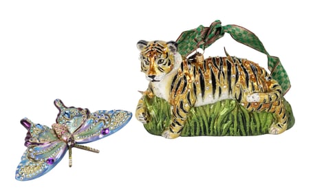 Jay Strongwater Tiger Glass Ornament