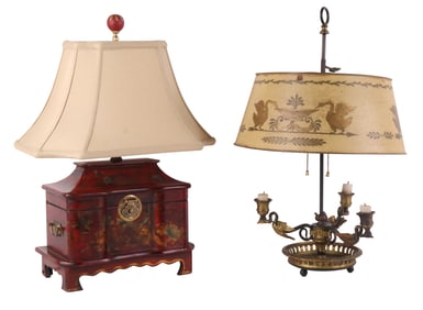 French Empire Style Brass Bouillotte Lamp