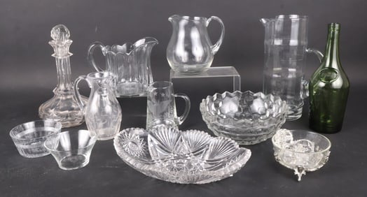 Group of Colorless Glass Table Articles