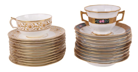 Tiffany & Co. Parcel-Gilt Porcelain Teacups and Saucers