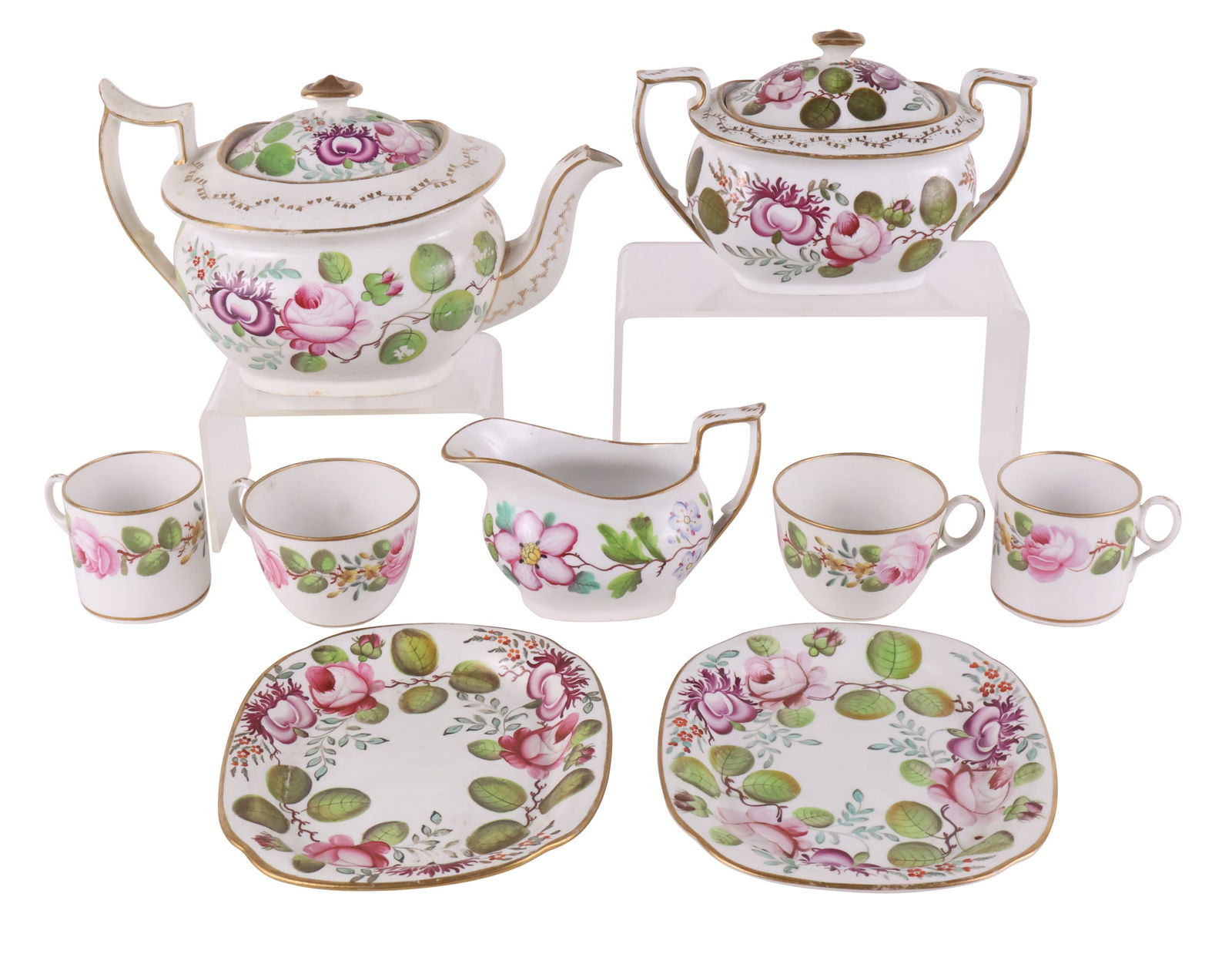 Floral-Decorated Porcelain Tea Service (1 of 10)