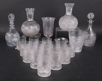 Group of Colorless Glass Table Articles