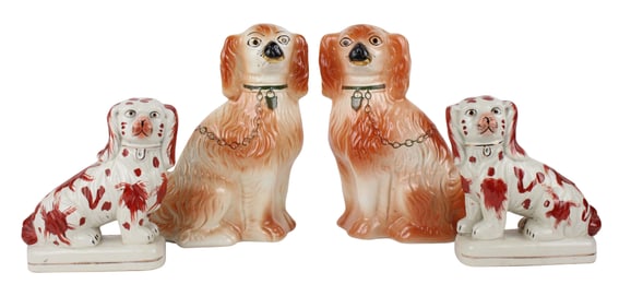 Pair of Staffordshire Orange Spaniels