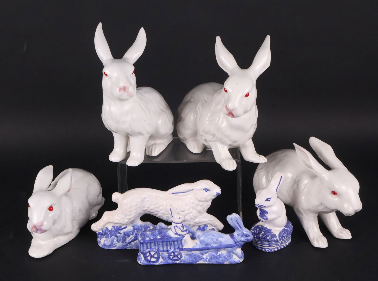 Four White Porcelain Rabbits (1 of 11)