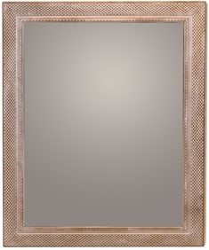 Silver-Gilt Basketweave Framed Mirror