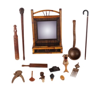 Group of Wood and Carved Wood Articles