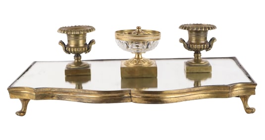 Neoclassical Ormolu-Mounted Crystal Desk Garniture
