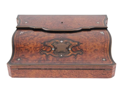 Napoleon III Inlaid Burlwood Lap Desk