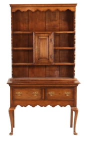 George I Style Oak Step Back Cupboard