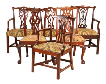 Six Assembled Georgian Style Mahogany Dining Chairs