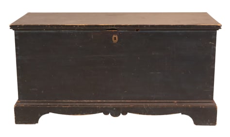 Chippendale Blue Painted Pine Blanket Chest