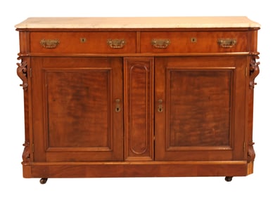 Victorian Mahogany Marble Top Commode