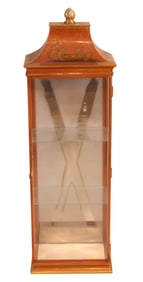 Chinoiserie Decorated Tole Hanging Display Cabinet
