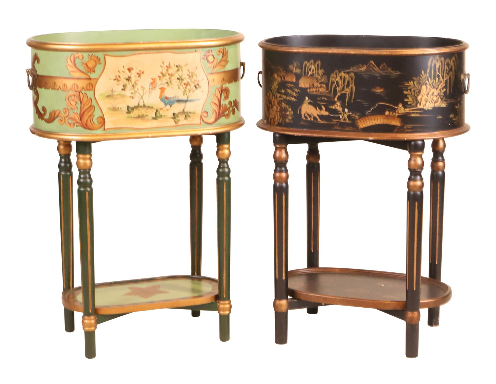 Two Painted Planters on Folding Stands (1 of 9)
