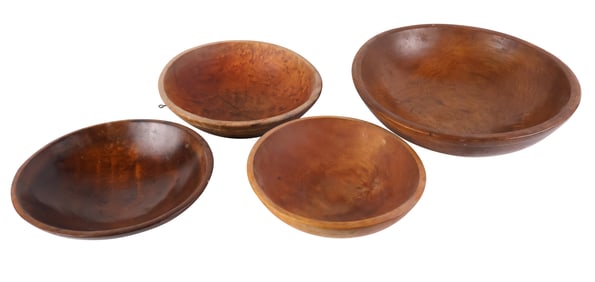 Four Maple Treen Bowls